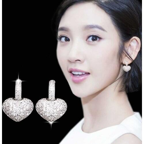 2021 Creative long inlaid zircon flower female Crystal from Austrian Temperament 925 silver needle earrings wholesale Women