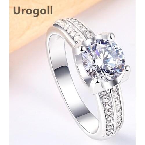 Luxury Zircon Ring For Women Pure 925 Sterling Silver Ring Rhinestone Bride Wedding Rings Jewelry Accessories Anniversary Gift