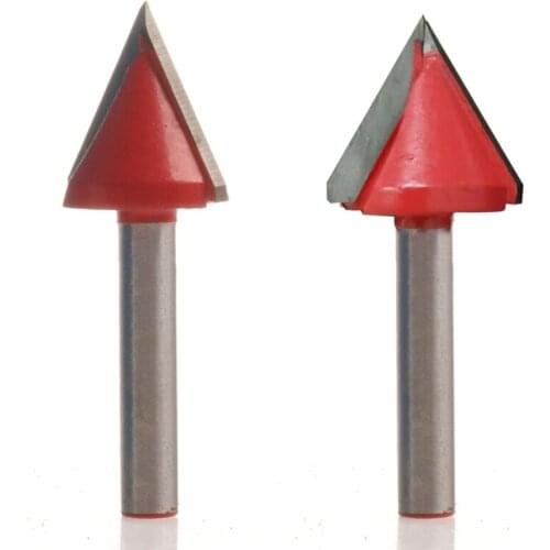 1/4\" V Groove Bit 60° Degree Router Carving Tool Woodworking Cutter 6 x 22mm