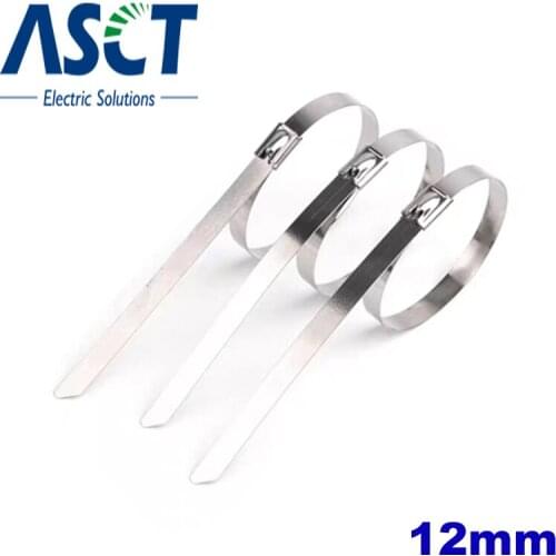 10PCS 12x200mm 12*300mm 12x400mm 12x500mm stainless steel metal cable tie 0.25m Multi-Purpose Locking Cable Ties