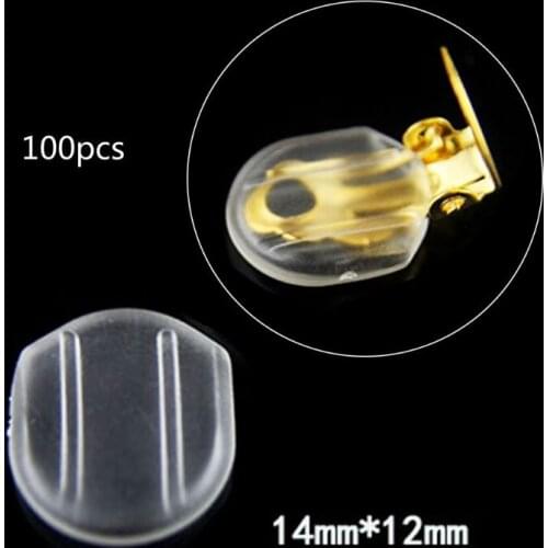 100Pcs Earring Pads Support Stabilizer Silicone Comfort Earring Cushion for All Sizes Clips on Earrings Jewelry Findings