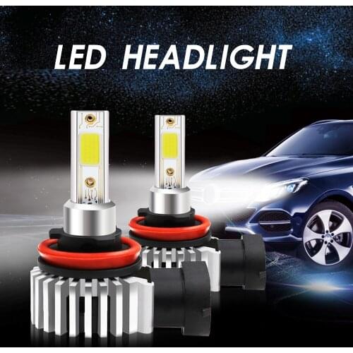 2PCS Plug and Play 9012 LED Bulbs Car Headlight Kit 60W 13200LM Big COB CHIPS H8 H11 9006 HB4 9005 HB3 12V led Auto Fog Lamps