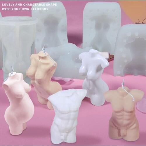 3D Human Body Candle Mold Silicone Mold Male Female Body Shape Broken Arm Venus Perfume Candle Fragrance Candle Making Mould