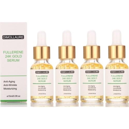 4PCS Dimollaure Fullerene 24K Gold Serum Hyaluronic Acid Serum Six Peptides Serum Anti-Aging Wrinkle Moisturizing