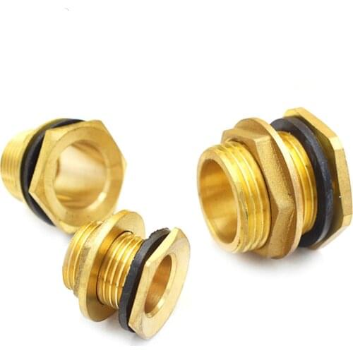 Fish tank adapter 1/2" 3/4" 1" Male thread Brass Pipe Single Loose Key Swivel Fitting Nut Water Tank Jointer Connector Copper