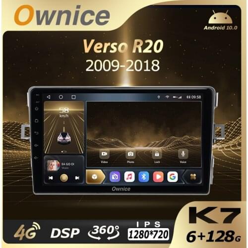 6G+128G Ownice Android 10.0 Car Multimedia Radio for Toyota Verso R20 2009-2018 2 Din GPS Audio Head unit 4G LTE 360 1280*720