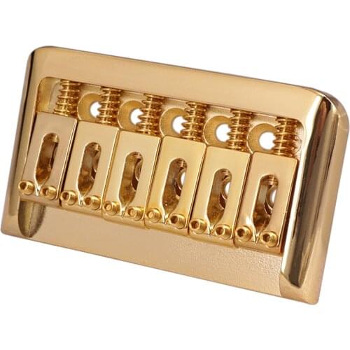 76.5mm Electric Guitar Bridge Saddle for 6 String Bass ST Telecaster Guitar, Gold