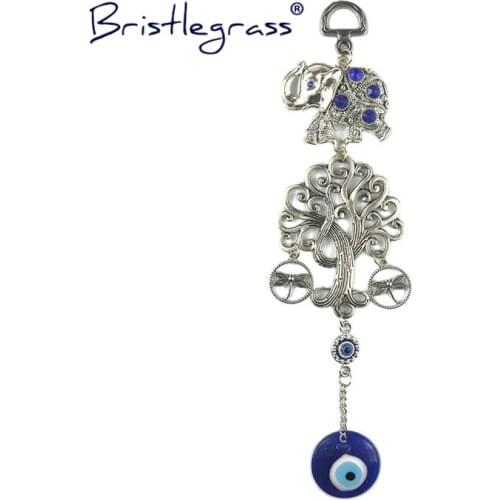 BRISTLEGRASS Turkish Blue Evil Eye Elephant Tree Amulets Lucky Charm Car Wall Hanging Pendant Pendulum Blessing Protection Decor
