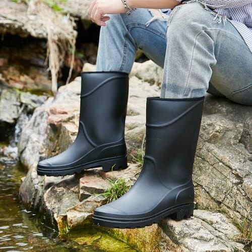 Cylinder galoshes in mens fashion antiskid ensure lightweight construction site of the summer rain boots