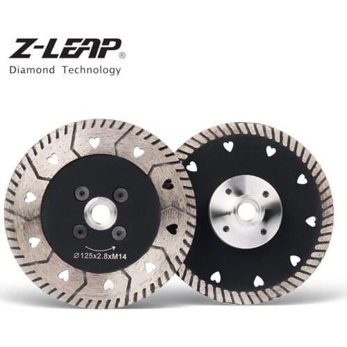 Z-LEAP 1PC 125mm Diamond Cutting Disc 5" Diamond Dual Saw Blade M14 Flange For Granite Marble Concrete Brick Cutting Grinding