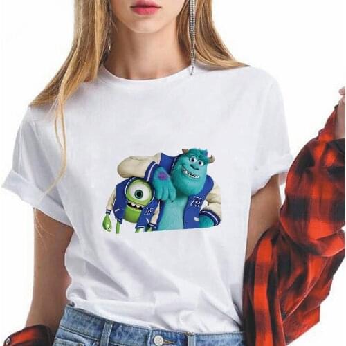 Disney T Shirt Women United States Fashion Y2k Tops Animation Monsters University Print Best Friends T-shirt Female Dropship