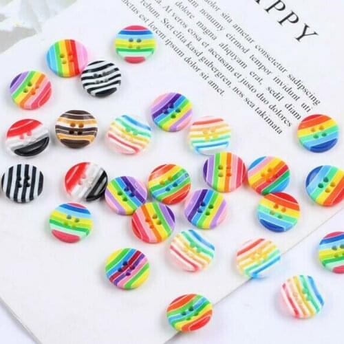 DIY 100pcs Round multicolor 4-holes Fit sewing Scrapbooking resin buttons 13mm Hole: 1.5mm Thinkness: 3mm