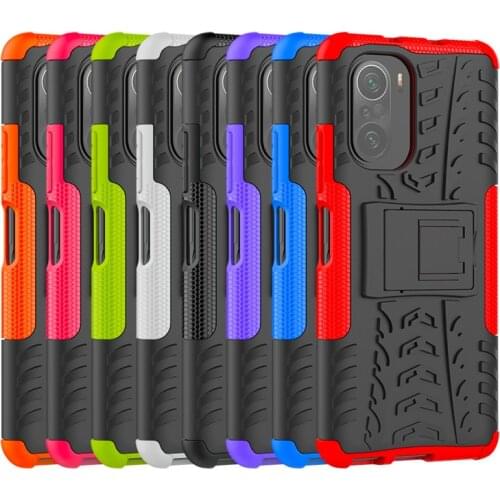 For Xiaomi Poco F3 Case For Poco F3 Capas Armor Holder Stand Bumper Shockproof Dual Layer Hard Cover For Xiaomi Poco F3 Fundas