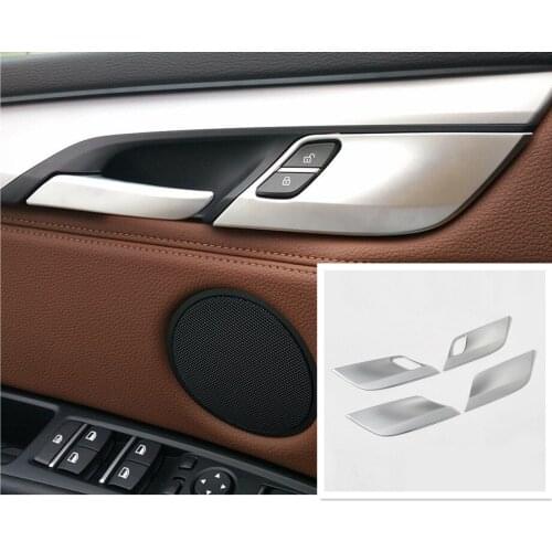 4pcs Chrome Car Safety Door Lock Cover Trim For BMW X5 X6 F15 F16 2014-2017