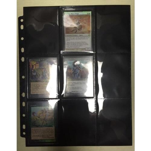 Cards Pages 50pages 2 Sides 9 Pockets 18pockets/page Board game cards page trading card protector for trading cards pages