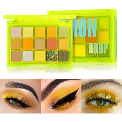 Sweet Party Eyeshadow Pallete Neon Makeup Palette 15 Shimmer Glitter Matte Shades Matellic Blendable Pigment Powder