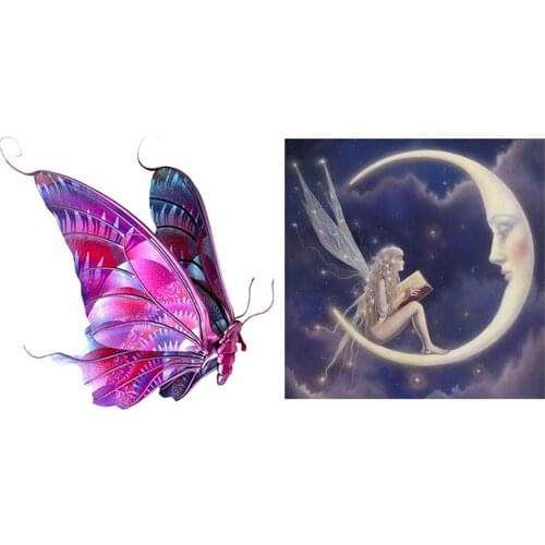 Flying Butterfly Stamped Cross Stitch Kits DIY Animals Embroidery 11CT Set Rhinestone Drawing Mosaic Handwork Home Decor