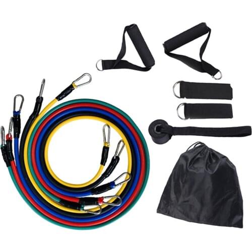 Resistance Bands Set 11pcs for Indoor Exercise Working Out Gym Training Yoga