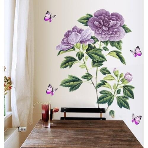 New 5D wall sticker HD colorful flower PVC removable waterproof DIY stickers TV backdrop decorative painting creative wallpaper