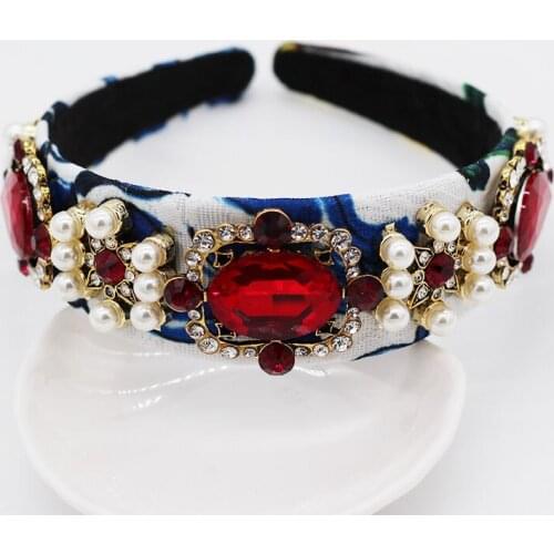 New Baroque small particles pearl geometry rhinestones headband dance party cocktail personality headband 974