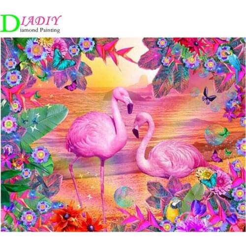 NEW 5D Diamond Painting Flamingo Full Square Drill Diamond Embroidery Animal Diamond Mosaic Sets Picture Of Rhinestones gifts