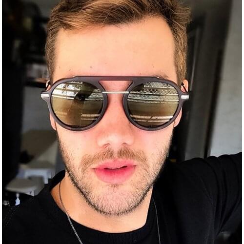 New Arrived Retro Round Steampunk Sunglasses For Men Women High Quality Pilot Shades Eyeglasses Gradient Lens Punk Sun Glasses