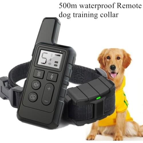 Dog Training Collar Pet Waterproof Rechargeable Shock sound Vibration Anti-Bark 500m Remote Control for multiple Size dog 40%off