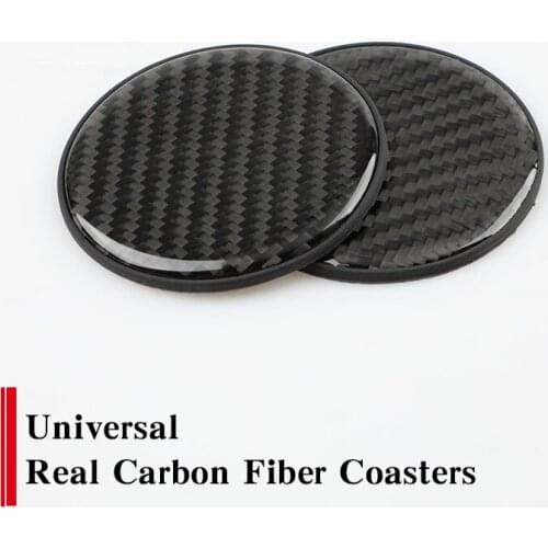 Fit for Cadillac XT5 CT6 XT4 XT6 XTS ATSL Cup mat decoration non-slip cushion interior modification Universal real carbon fiber