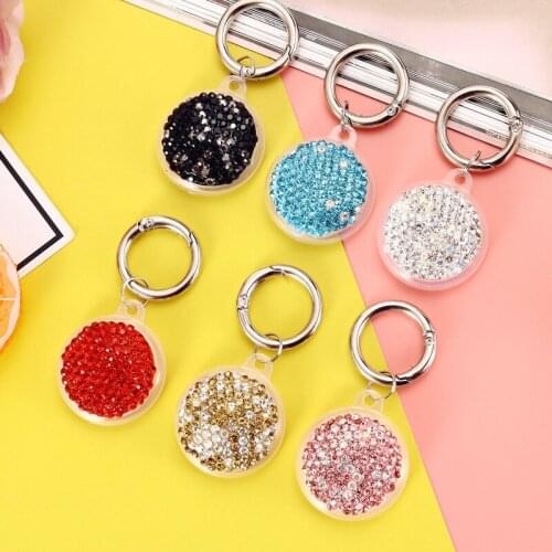 Luxury Bling Diamonds Case For Airtag Keychain Clear Anti-lost Protective Cover For Apple Airtag Locator Tracker Accessories