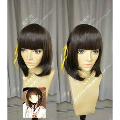 Shun Wholesale& heat resistant LY shippingMikagura Gakuen Kumikyoku Yasaka Himi Short Dark Brown Cosplay Party Wig Hair