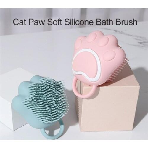Silicone Head Massage Brush Body Shampoo Scalp Massage Brush Comb Hair Washing Comb Shower Foot Scrubber Brush Bathroom Supplies