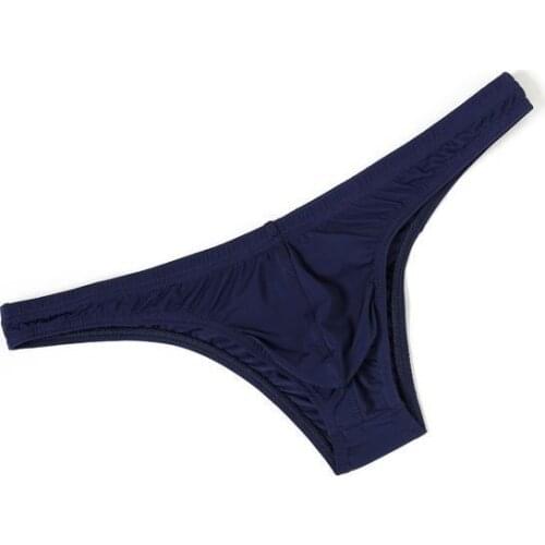 Sexy Mens Underwear Briefs Pure Color One Piece Ice Silk Seamles Underwear Fashionable Sexy Underpants Men Brief Under Wear