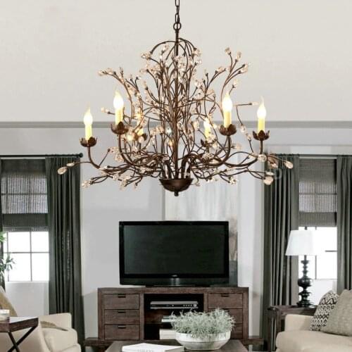 Modern Nordic Crystal Chandelier Lamp Crystal Light Fixture Rustic Chandelier for Dining Room Kitchen E14 6 8 Light Led Lamps