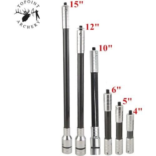 4/5/6/10/12/15" Archery Carbon Stabilizer Balance Rod Side Extender Bar Damping For Bow Shooting Training Archery Accessories