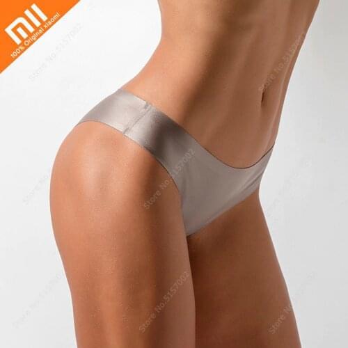 Xiaomi 2/3pcs Sexy T-back G-string Thongs Ice Silk Women Panties Seamless Sports Female Panties Briefs Solid Color Underwear