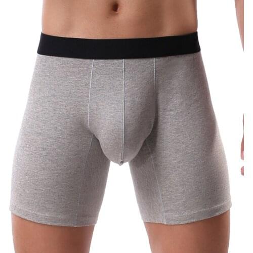 Men Long Boxers Mens Cotton Underwear Sexy U Convex Men Boxers Shorts Long-Leg Male Panties Homme Boxershorts Calzoncillo Hombre