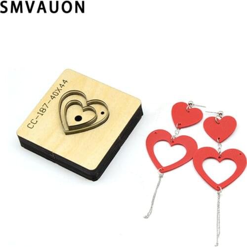 Japan Steel Heart Earrings Die Cut Steel Punch Cutting Mold Wood Dies For Leather Blade Rule Cutter For DIY Leather Crafts
