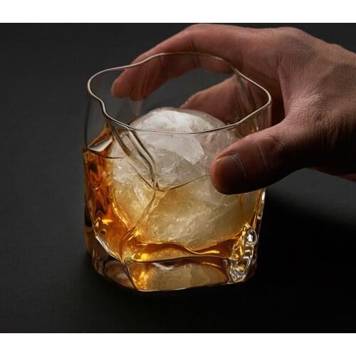 Japanese Creative Irregular Crystal Whisky Old Fashioned Glass Free Gift Ice Ball Mould Vodka Red Wine Tumbler Verre Whiskey XO