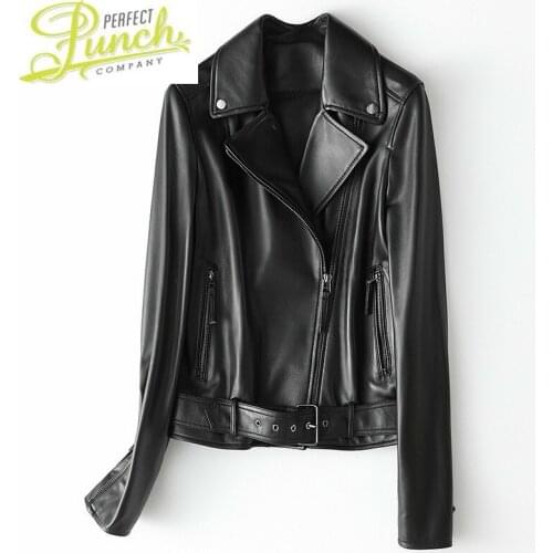 Women Ajcket Genuine Leather Clothes 2021 100% Real Sheepskin Coat Spring Autumn biker Motorcycle Jacket HQ20-YXG1981A KJ5750