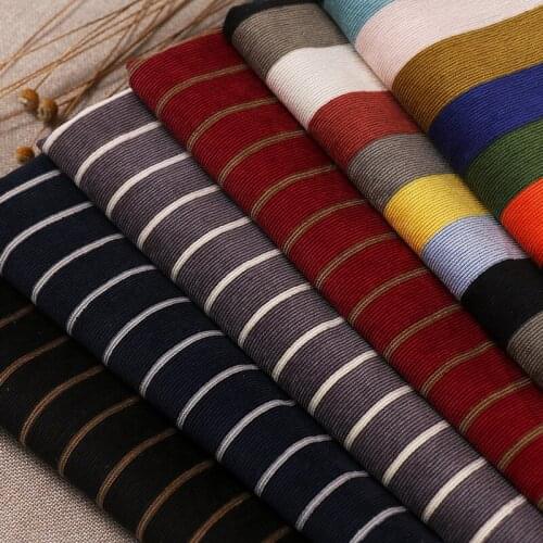 100x150cm Simple Stripes Pattern Cotton Corduroy Fabric Diy Sewing Bags Tablecloth Curtain Dress Garment Cushion Material
