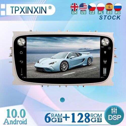 6+128GB For Ford Focus 2009 Android 10 Radio Player Car GPS Navigation Head Unit Car Radio with Screen WIFI DSP CARPLAY
