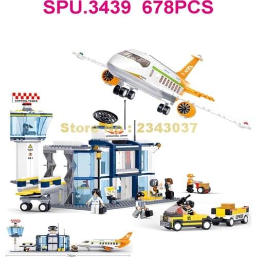 Sluban 0367 678pcs Aviation International Airport Airplane Building Blocks 6 Toy