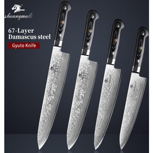 9 10 11 12 Inch Chef Gyuto Knives VG10 Damascus Steel Kitchen Cleaver Knives Utility Cooking Japanese Slicing Gyuto Chef Knife