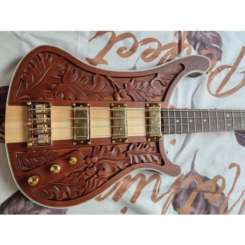Hand carved electric bass, professional performance for both men and women