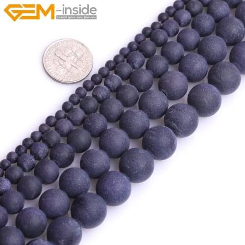 Blue Sandstone Round Spacer Beads For Jewelry Making Strand 15 inch Semi precious Gem stone bead for bracelet Necklace Making