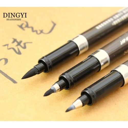 DINGYI 3pcs Chinese Calligraphy Pen Black Lettering Brush Pen Art Marker Set For Signature School Supplies Free Shipping
