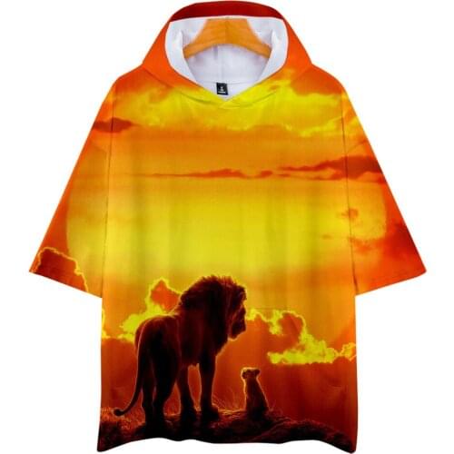 Lion 3D printed t-shirt men and women summer cool hip-hop anime short-sleeved t-shirt tops fashion sports casual brand clothes