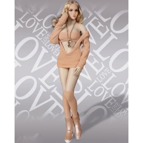 Fire Girl Toy 1/6 FG052 Sexy Female Knitted Sweater Suit Hoodie Clothes Set for 12" Action Figure Toys Accessories