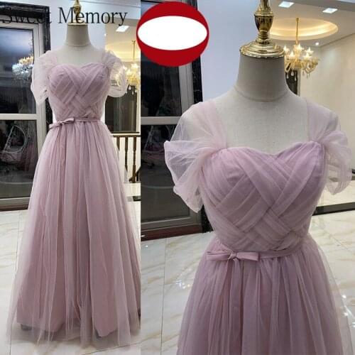 J154 Can Wear in Two Styles 2021 Long Bridesmaid Dresses Woman Dress Wedding Party Prom Robes With Size Zipper and Elastic Back