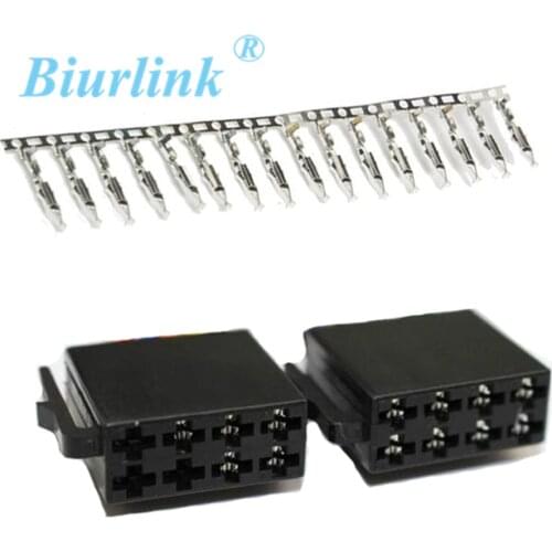 Biurlink Mini ISO 8 Pin Terminal Block Socket Connector Harness Cable Connector ISO 8Pin Port